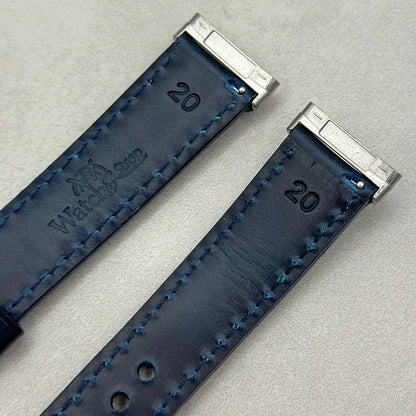 The Athens: Deep Ocean Blue Full Grain Leather Fitbit Versa/Sense Watch Strap