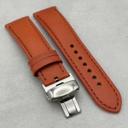 The Athens: Smoked Cinnamon Full Grain Leather Fitbit Versa/Sense Watch Strap