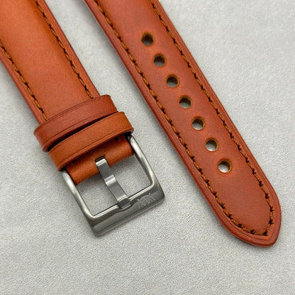 The Athens: Smoked Cinnamon Full Grain Leather Google Pixel Watch Strap