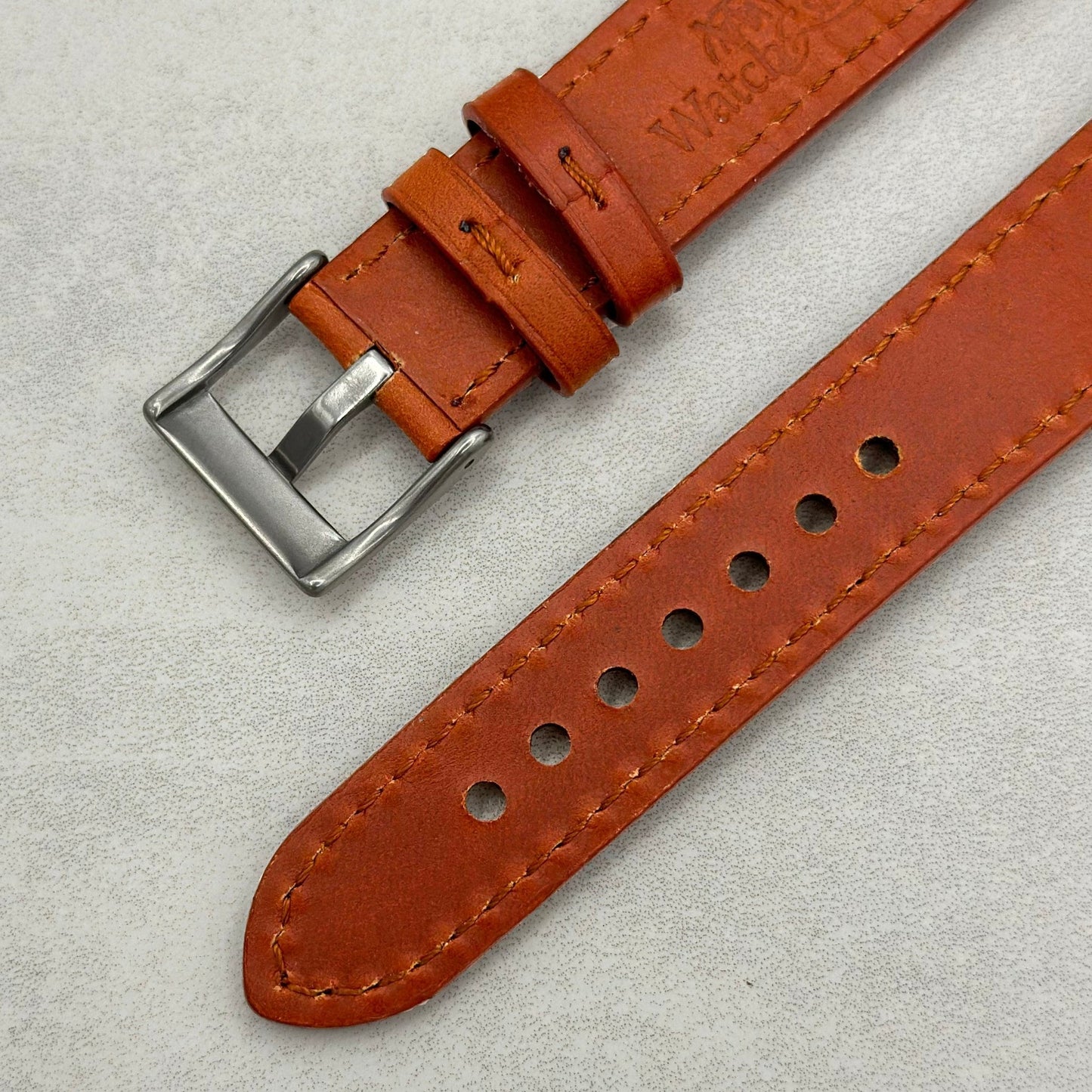 The Athens: Smoked Cinnamon Full Grain Leather Google Pixel Watch Strap