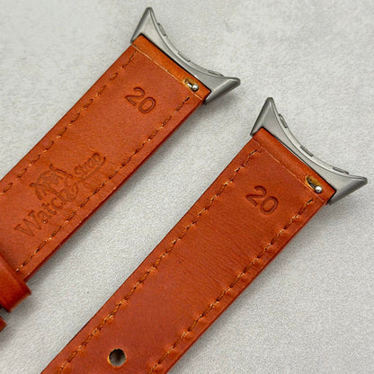 The Athens: Smoked Cinnamon Full Grain Leather Google Pixel Watch Strap