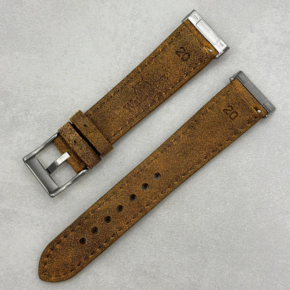 The Athens: Desert Sand Full Grain Leather Fitbit Versa/Sense Watch Strap