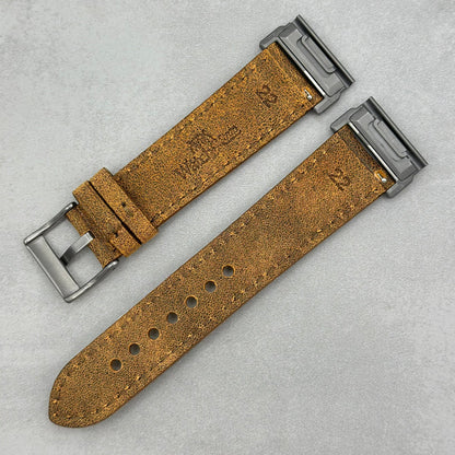 The Athens: Desert Sand Full Grain Leather Garmin QuickFit Watch Strap