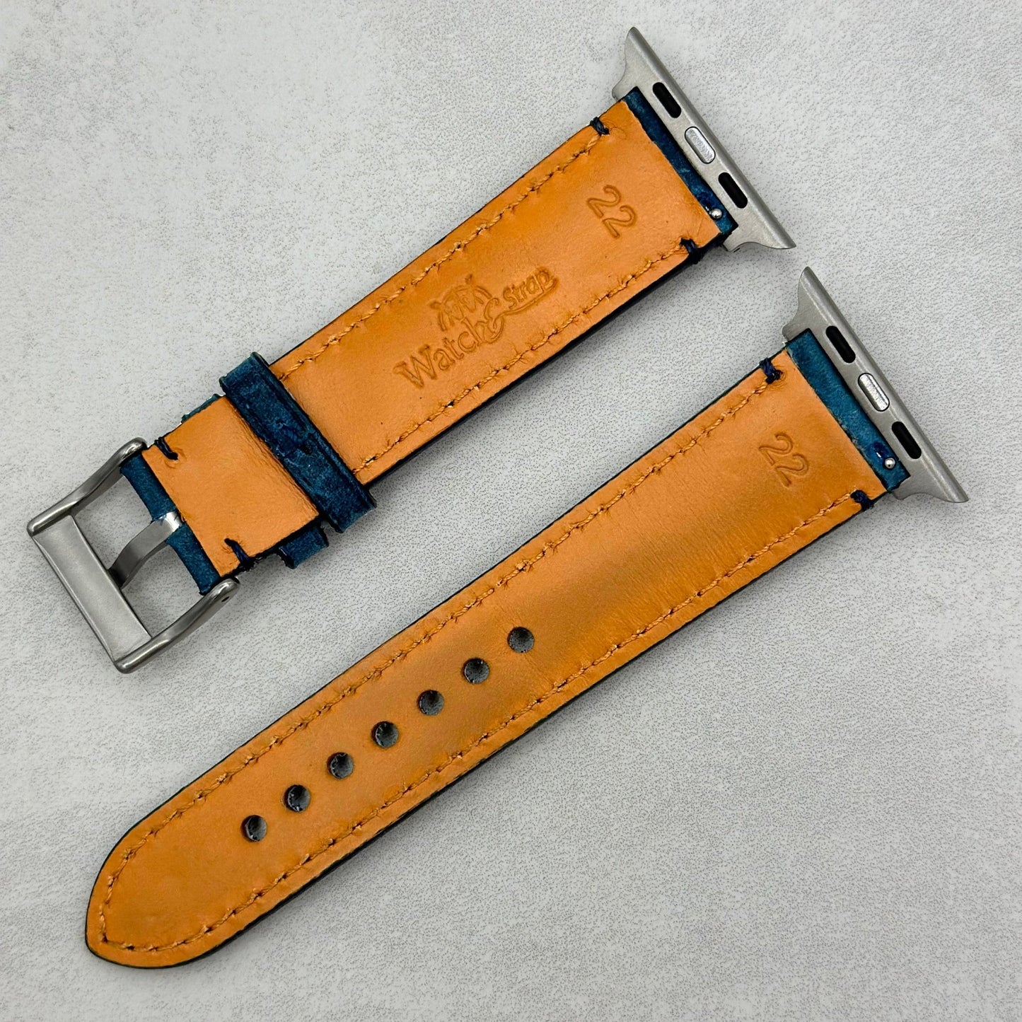 The Austin: Air Force Blue Full Grain Leather Apple Watch Strap