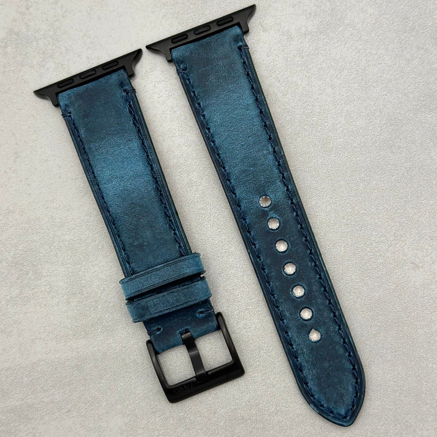 The Austin: Air Force Blue Full Grain Leather Apple Watch Strap