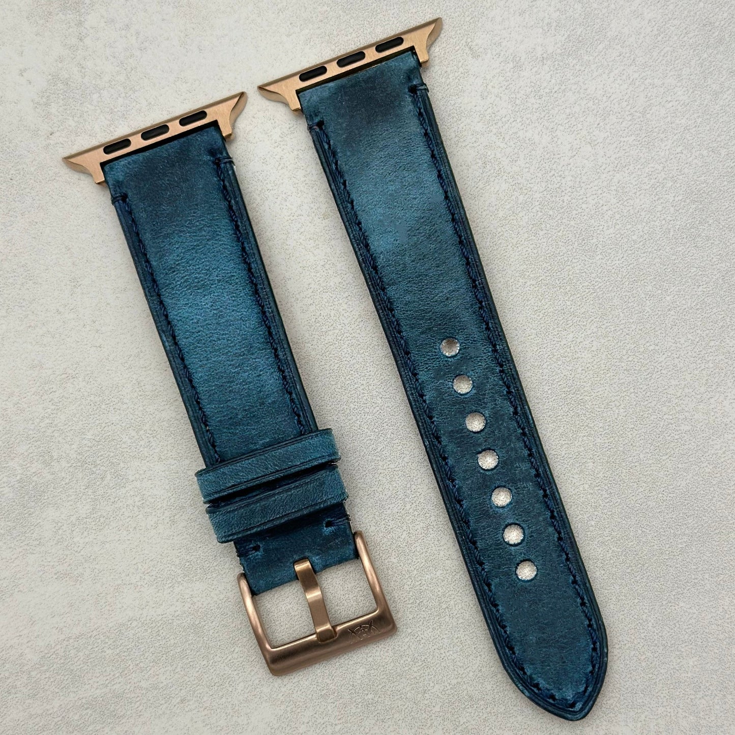 The Austin: Air Force Blue Full Grain Leather Apple Watch Strap