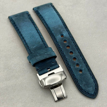 The Austin: Air Force Blue Full Grain Leather Apple Watch Strap