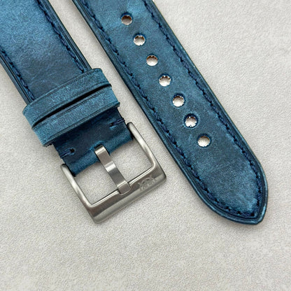 The Austin: Air Force Blue Full Grain Leather Apple Watch Strap