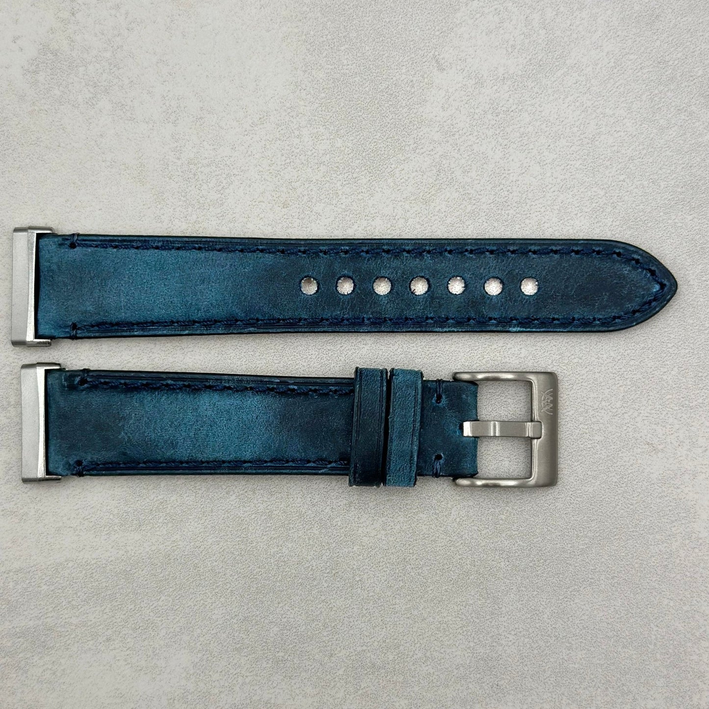 The Austin: Air Force Blue Full Grain Leather Fitbit Versa/Sense Strap