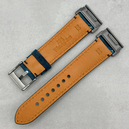 The Austin: Air Force Blue Full Grain Leather Garmin QuickFit Watch Strap