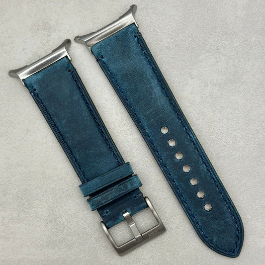 The Austin: Air Force Blue Full Grain Leather Samsung Galaxy Watch Ultra Strap