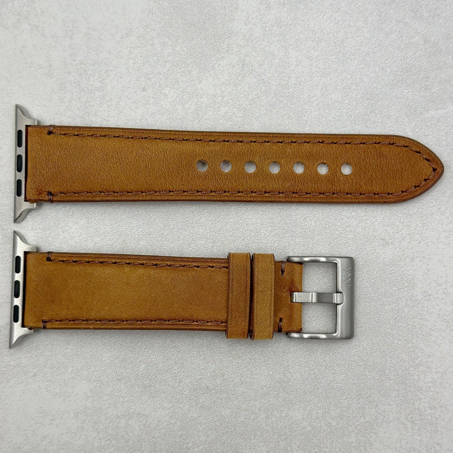 The Austin: Tan Brown Full Grain Leather Apple Watch Strap