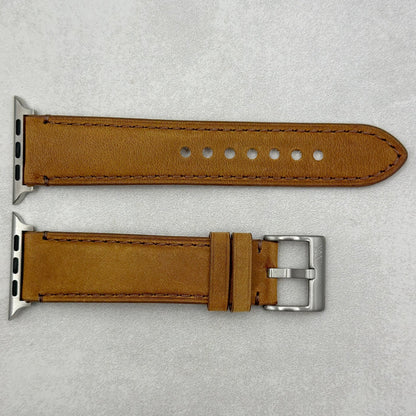 The Austin: Tan Brown Full Grain Leather Apple Watch Strap