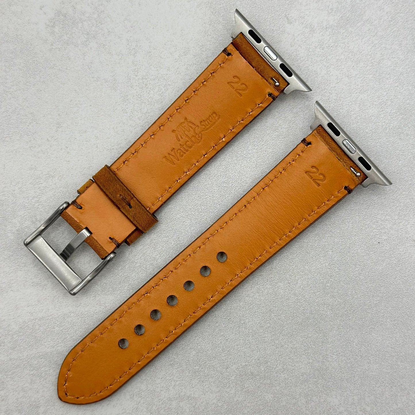 The Austin: Tan Brown Full Grain Leather Apple Watch Strap