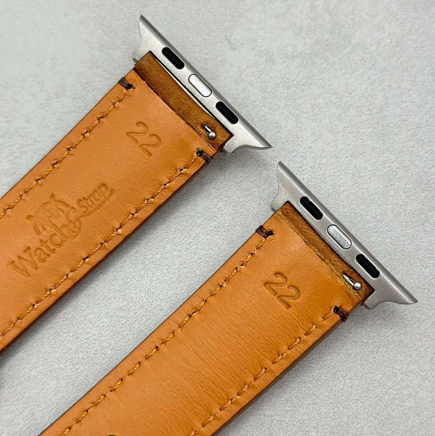 The Austin: Tan Brown Full Grain Leather Apple Watch Strap