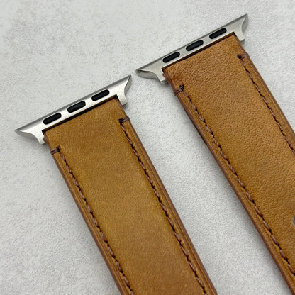 The Austin: Tan Brown Full Grain Leather Apple Watch Strap