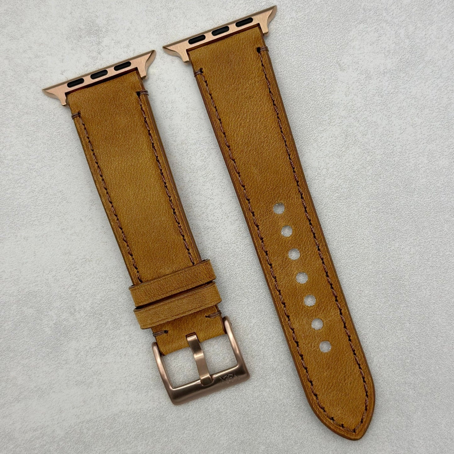 The Austin: Tan Brown Full Grain Leather Apple Watch Strap