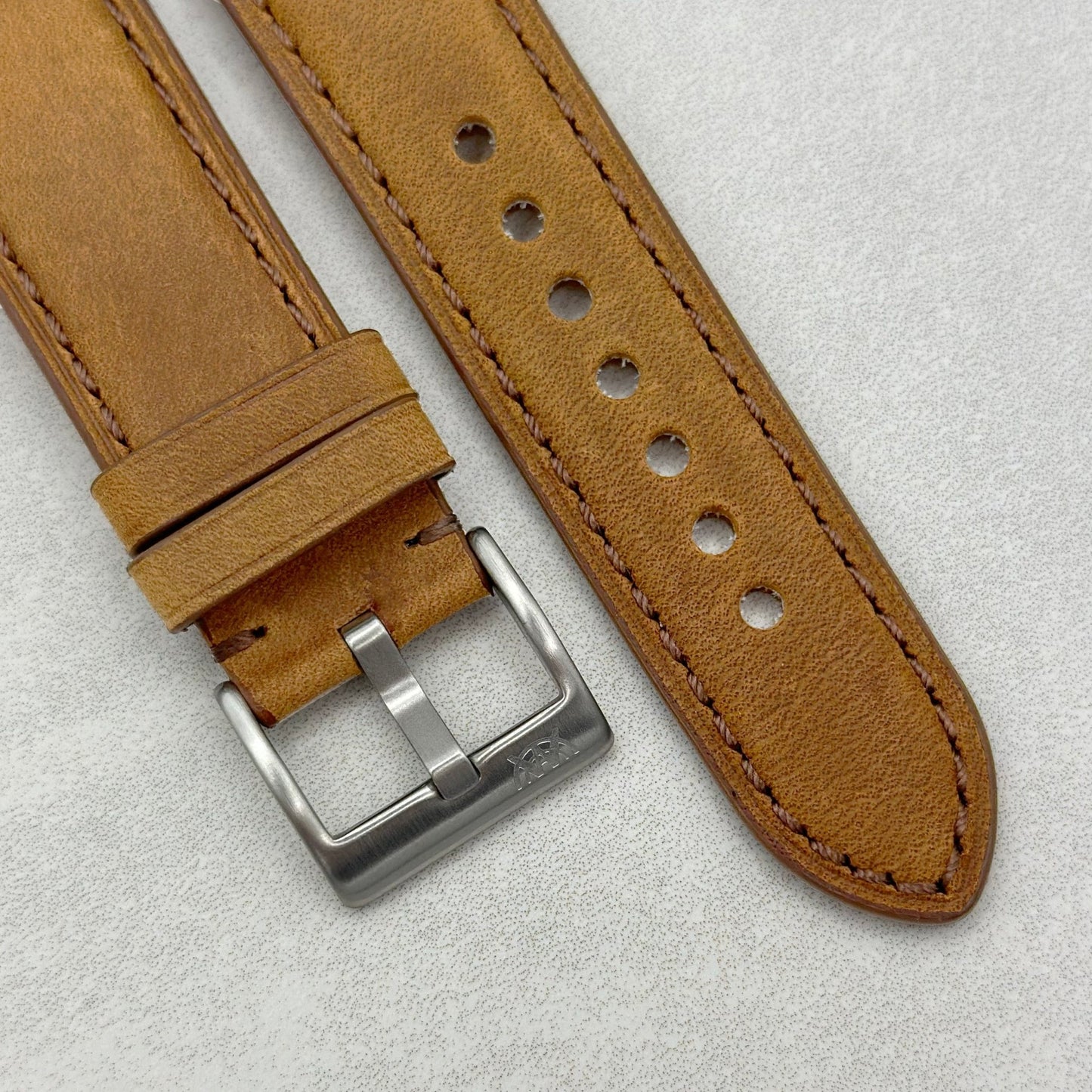 The Austin: Tan Brown Full Grain Leather Google Pixel Watch Strap