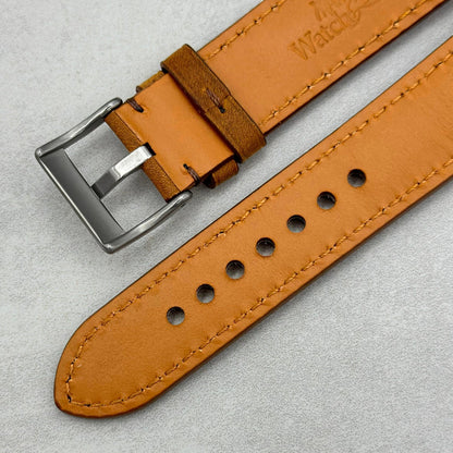 The Austin: Tan Brown Full Grain Leather Apple Watch Strap