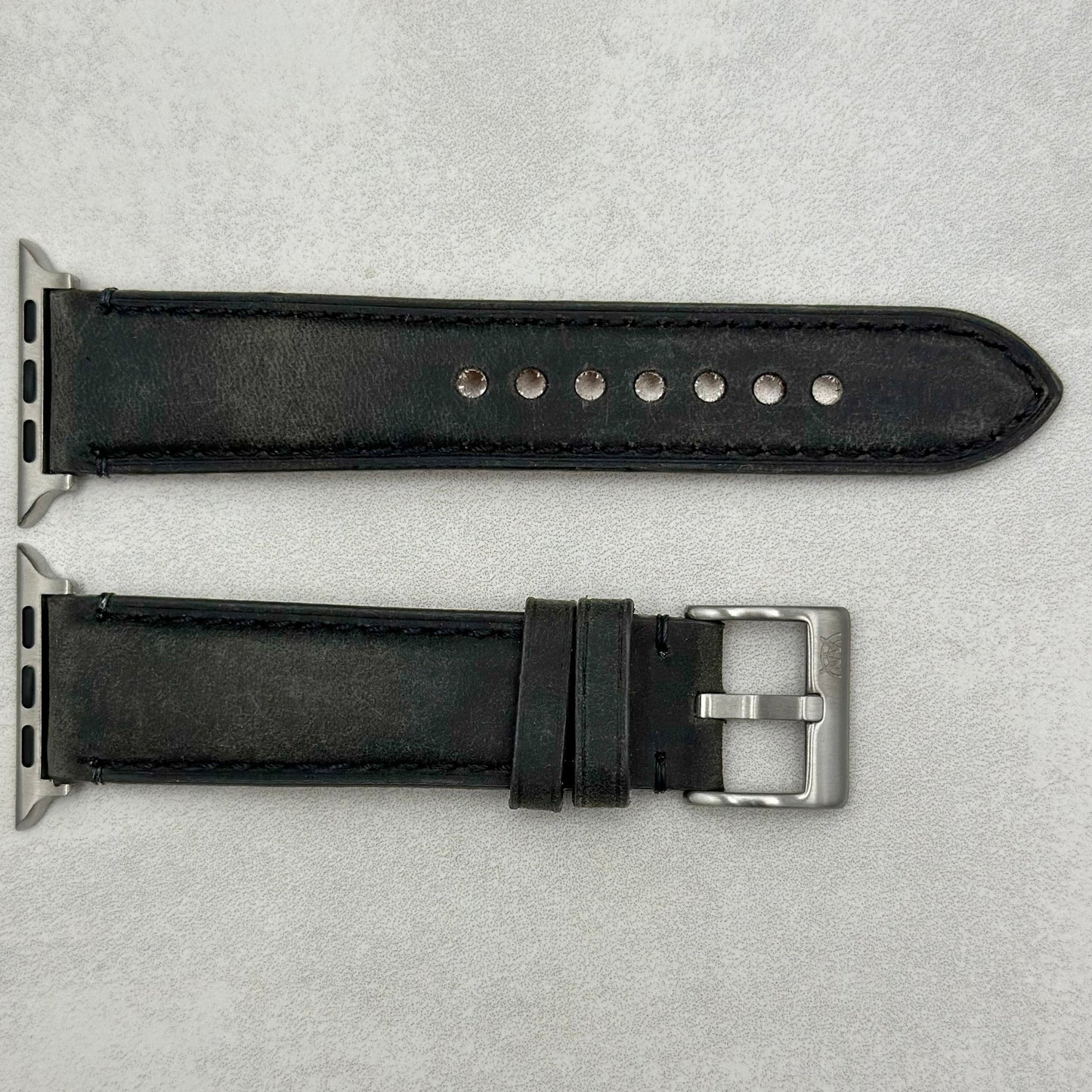 The Austin: Charcoal Grey Full Grain Leather Apple Watch Strap