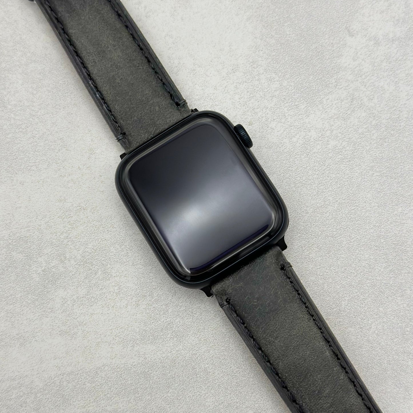 The Austin: Charcoal Grey Full Grain Leather Apple Watch Strap