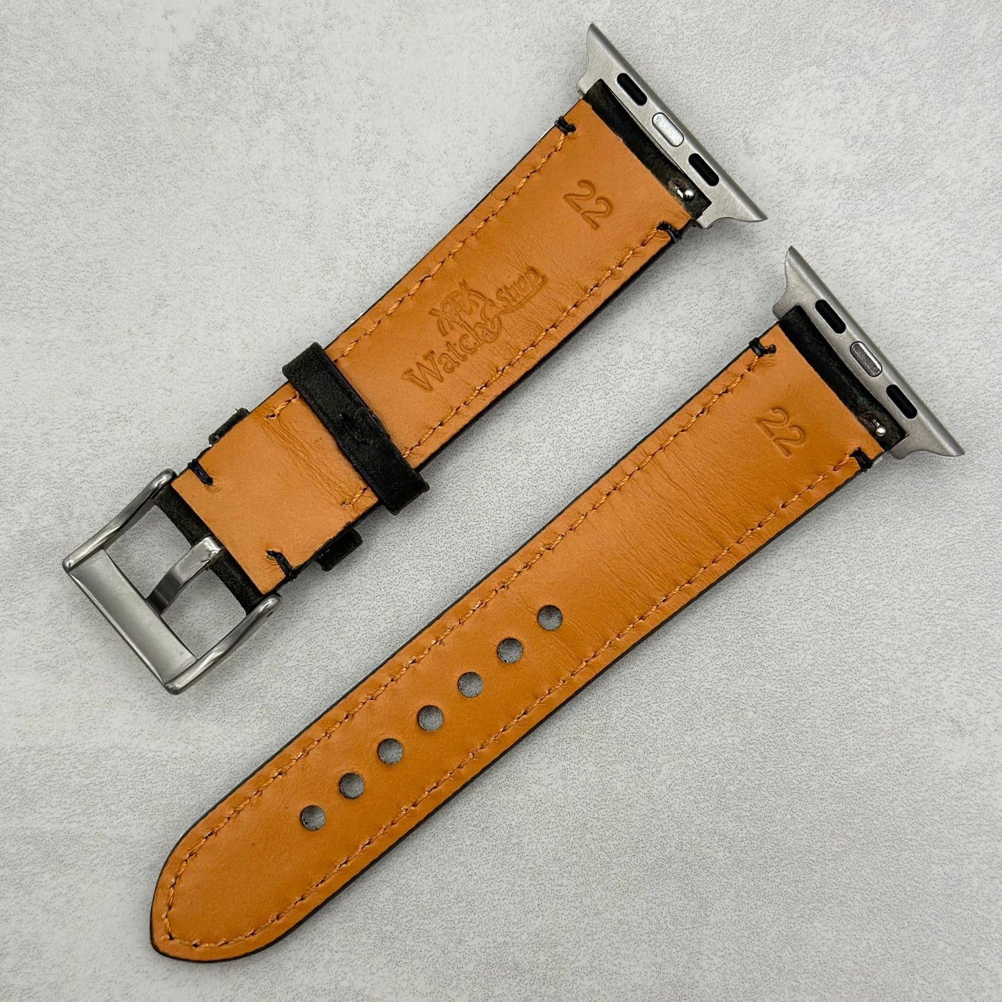 The Austin: Charcoal Grey Full Grain Leather Apple Watch Strap