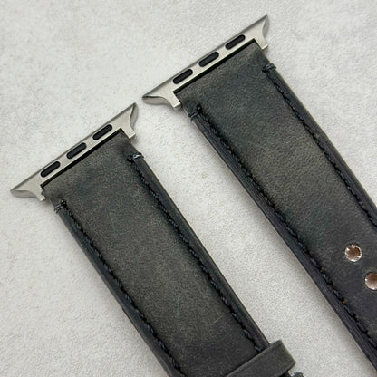 The Austin: Charcoal Grey Full Grain Leather Apple Watch Strap