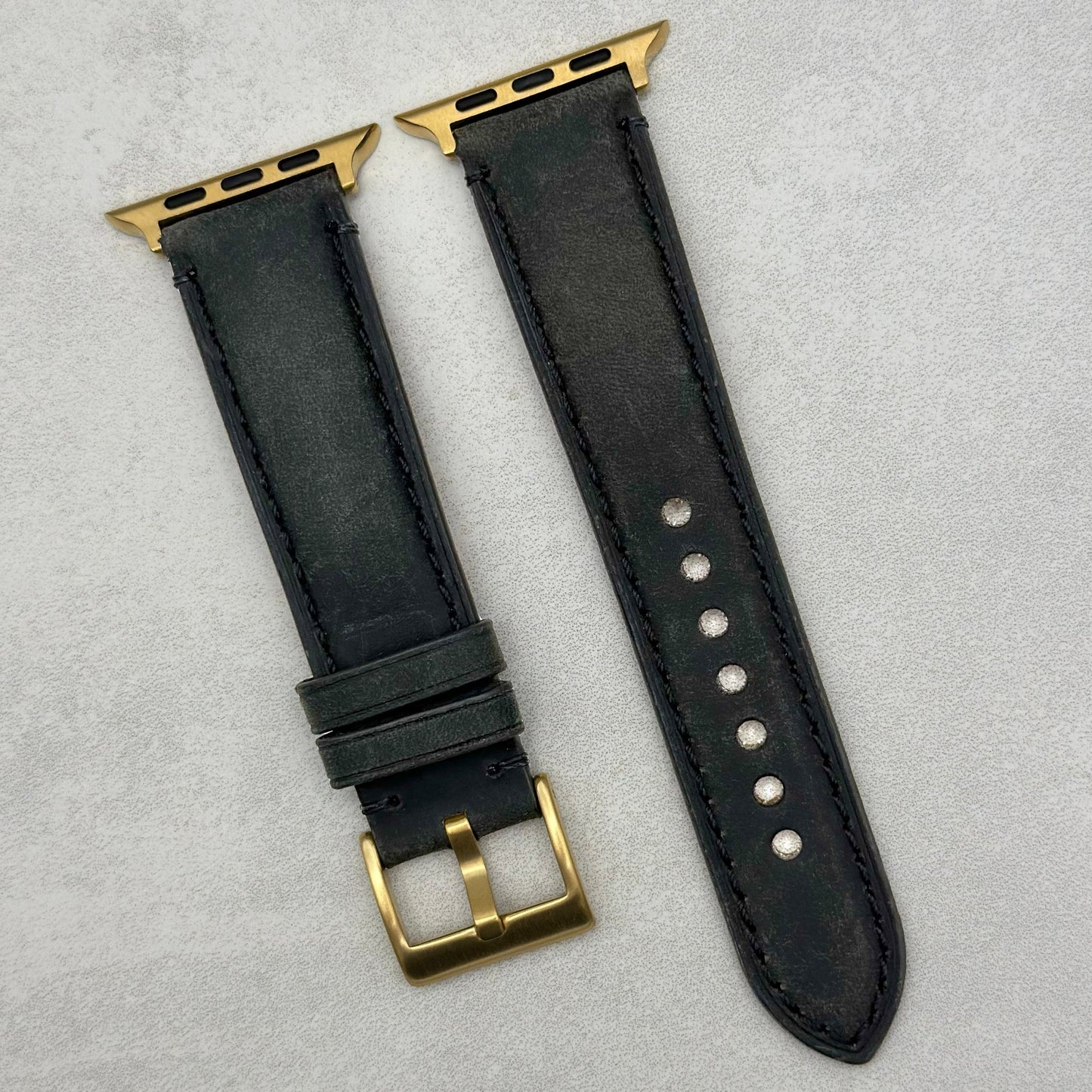 The Austin: Charcoal Grey Full Grain Leather Apple Watch Strap