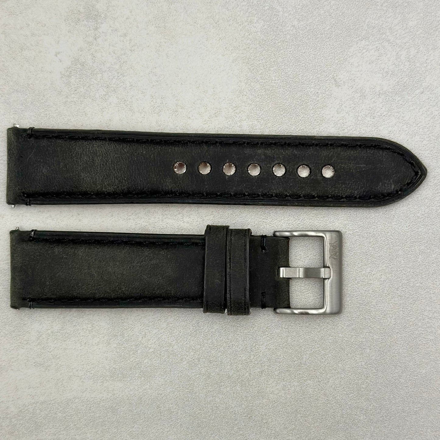 The Austin: Charcoal Grey Full Grain Leather Watch Strap