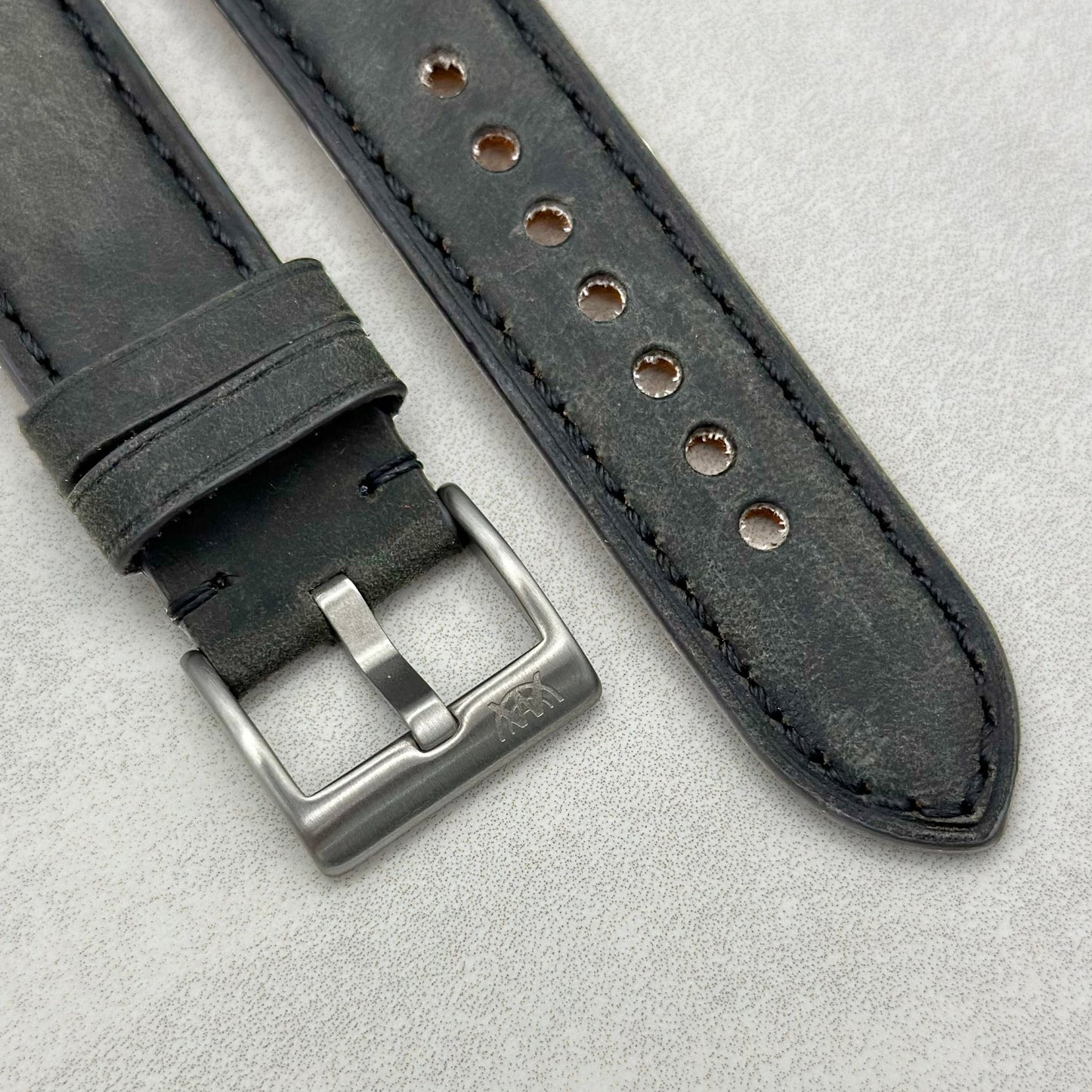 The Austin: Charcoal Grey Full Grain Leather Google Pixel Watch Strap