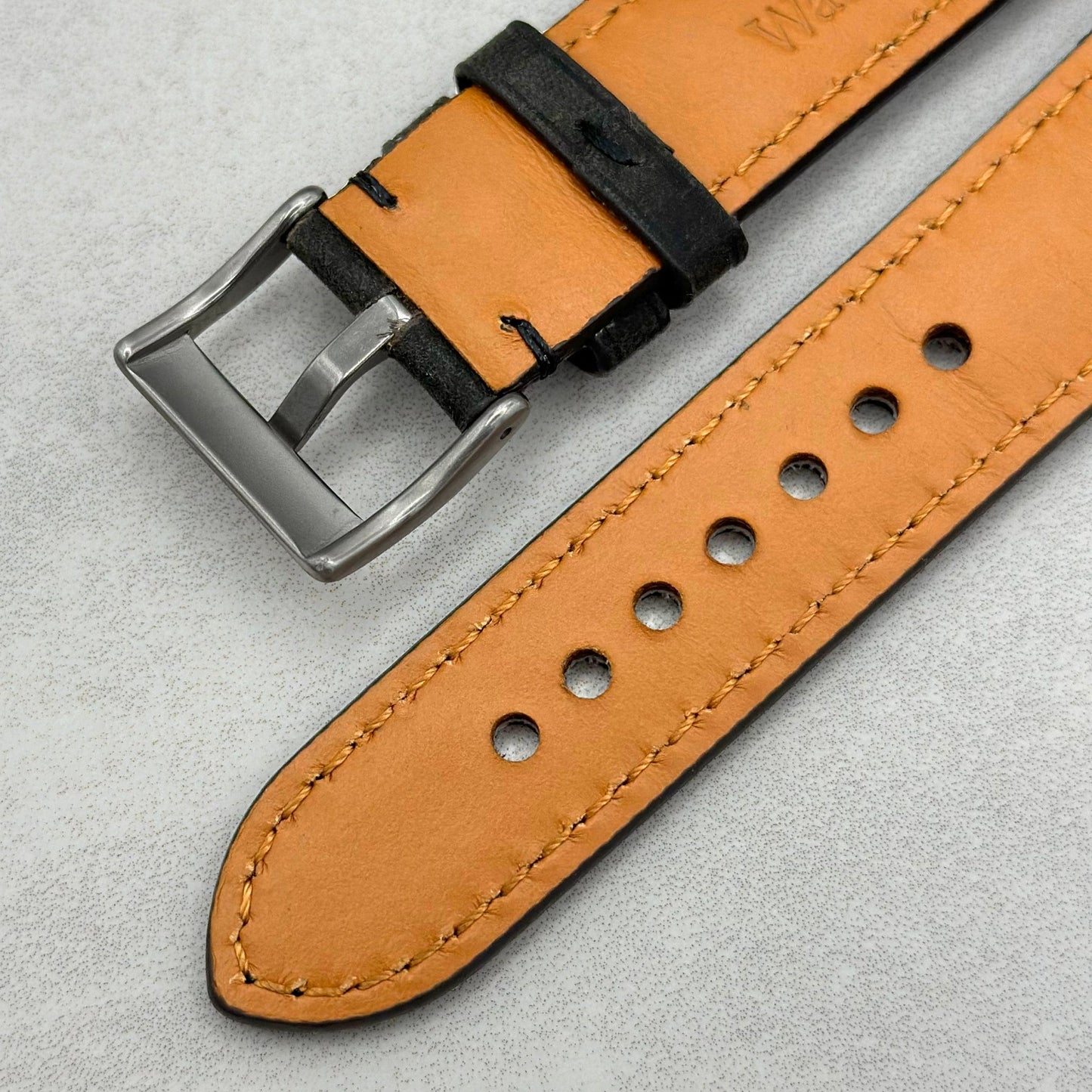 The Austin: Charcoal Grey Full Grain Leather Apple Watch Strap