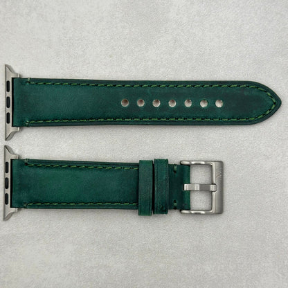 The Austin: Woodland Green Full Grain Leather Apple Watch Strap