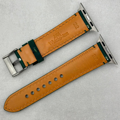 The Austin: Woodland Green Full Grain Leather Apple Watch Strap