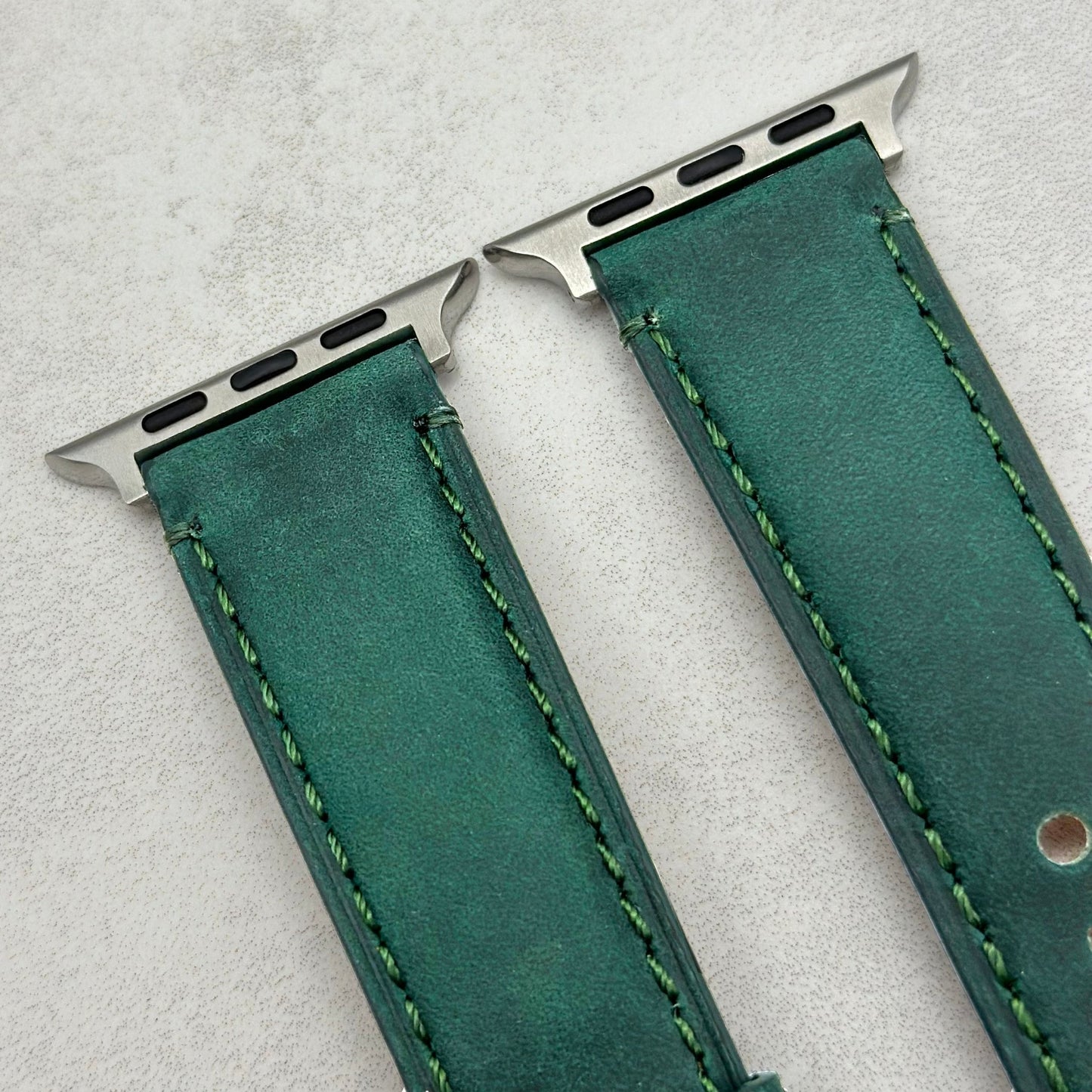 The Austin: Woodland Green Full Grain Leather Apple Watch Strap