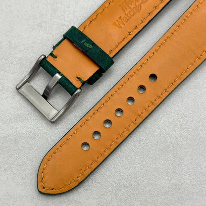 The Austin: Woodland Green Full Grain Leather Apple Watch Strap