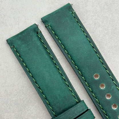 The Austin: Woodland Green Full Grain Leather Watch Strap