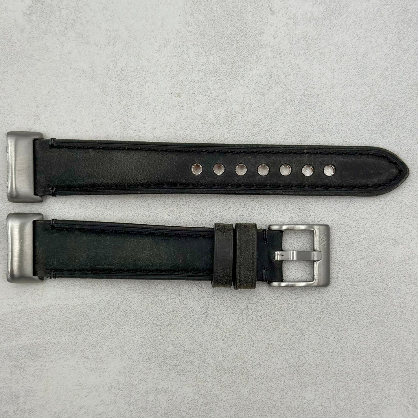 The Austin: Charcoal Grey Full Grain Leather Fitbit Charge Watch Strap