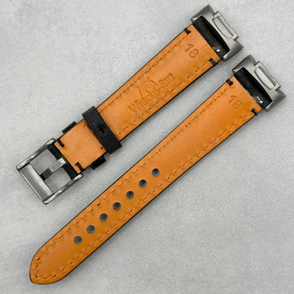 The Austin: Charcoal Grey Full Grain Leather Fitbit Charge Watch Strap