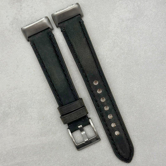 The Austin: Charcoal Grey Full Grain Leather Fitbit Charge Watch Strap