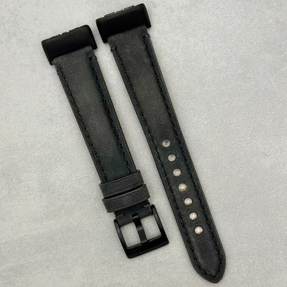 The Austin: Charcoal Grey Full Grain Leather Fitbit Charge Watch Strap