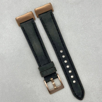 The Austin: Charcoal Grey Full Grain Leather Fitbit Charge Watch Strap