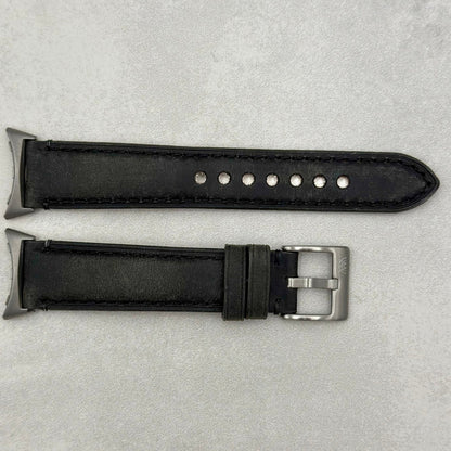 The Austin: Charcoal Grey Full Grain Leather Google Pixel Watch Strap