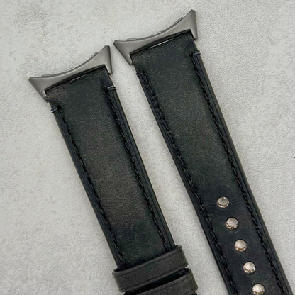 The Austin: Charcoal Grey Full Grain Leather Google Pixel Watch Strap