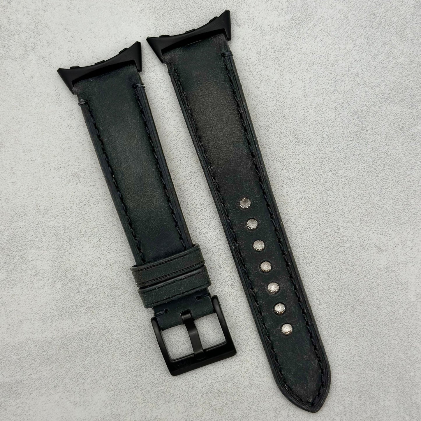 The Austin: Charcoal Grey Full Grain Leather Google Pixel Watch Strap