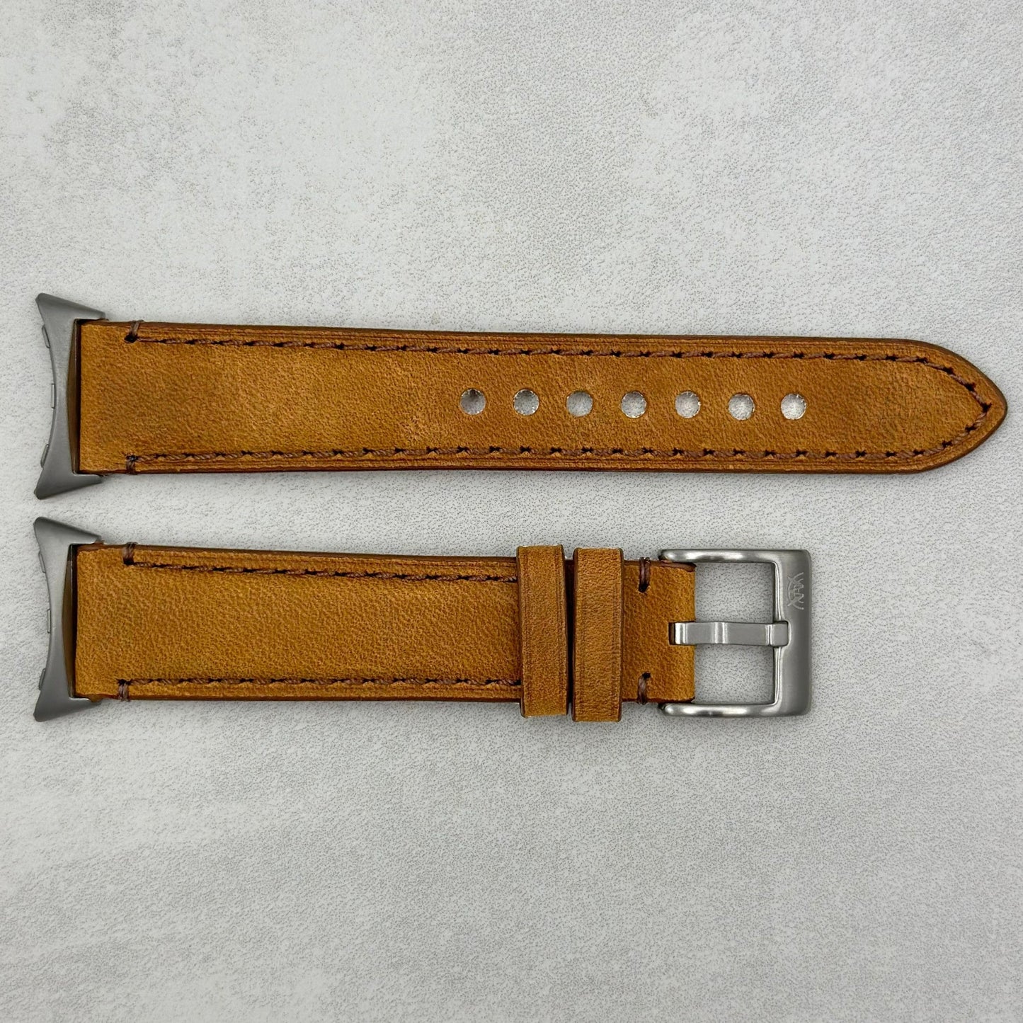 The Austin: Tan Brown Full Grain Leather Google Pixel Watch Strap