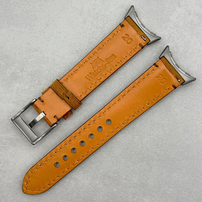 The Austin: Tan Brown Full Grain Leather Google Pixel Watch Strap