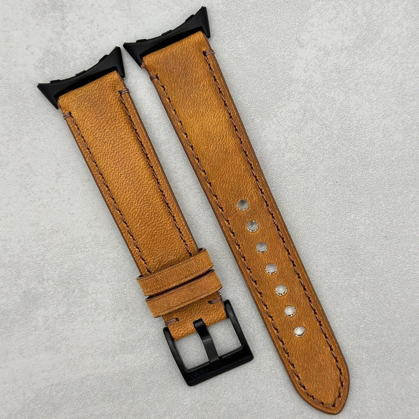 The Austin: Tan Brown Full Grain Leather Google Pixel Watch Strap