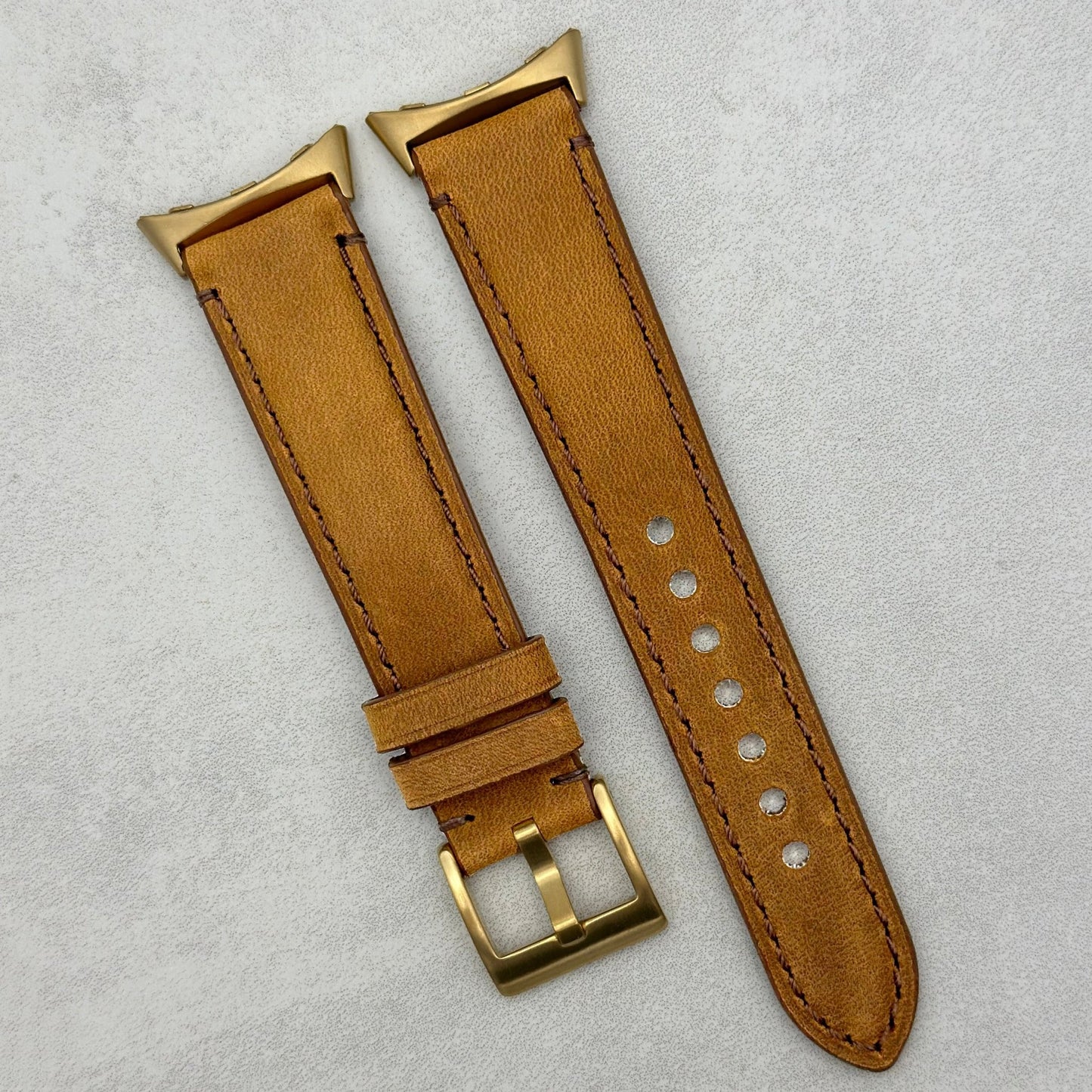 The Austin: Tan Brown Full Grain Leather Google Pixel Watch Strap