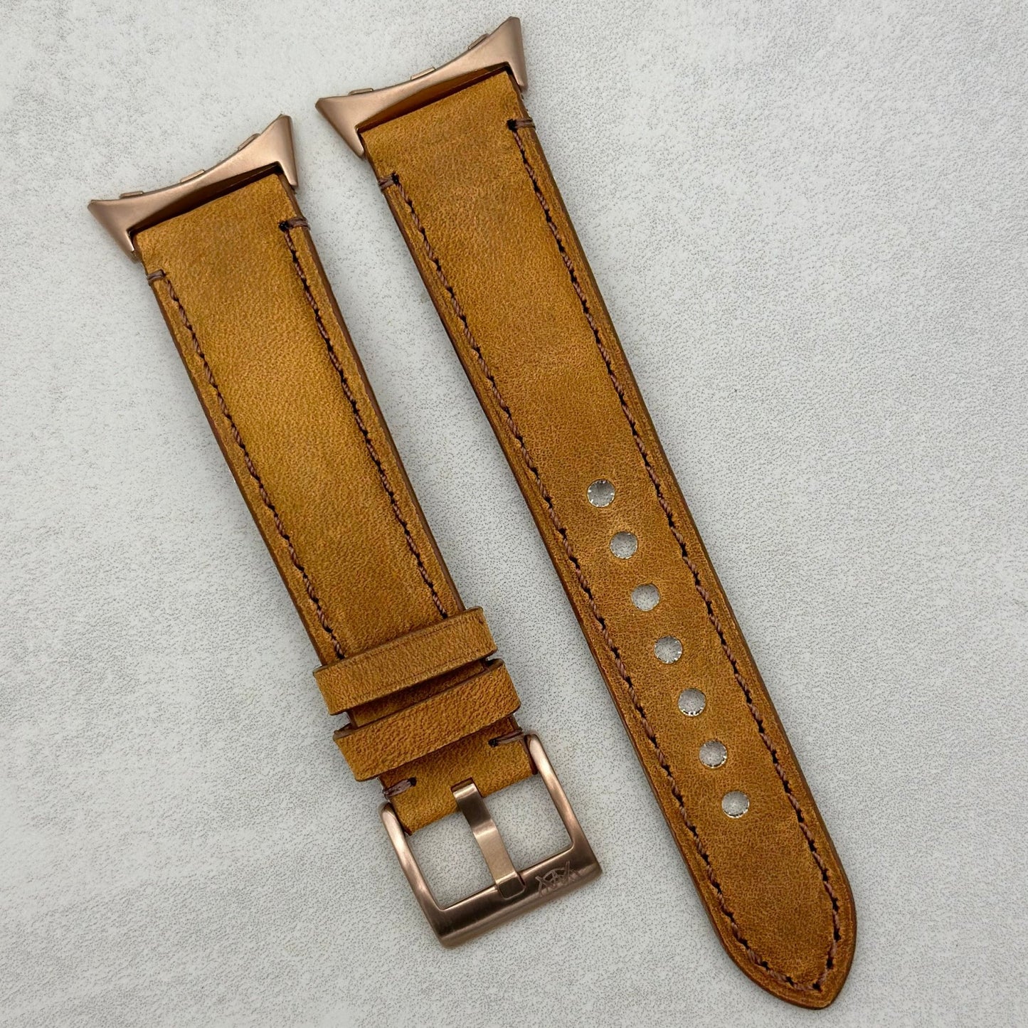 The Austin: Tan Brown Full Grain Leather Google Pixel Watch Strap