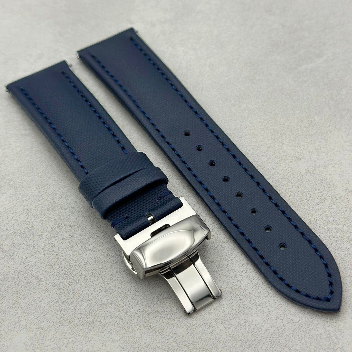 The Bermuda: Navy Blue Sail Cloth Watch Strap